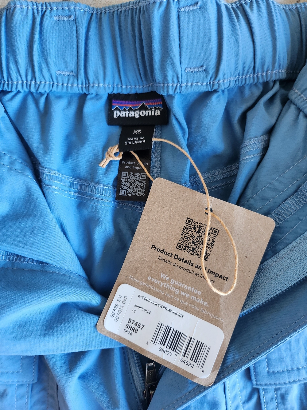 NWT Patagonia Women's Everyday Outdoor Lightweight Sky Blue Cargo Shorts - Picture 6 of 6